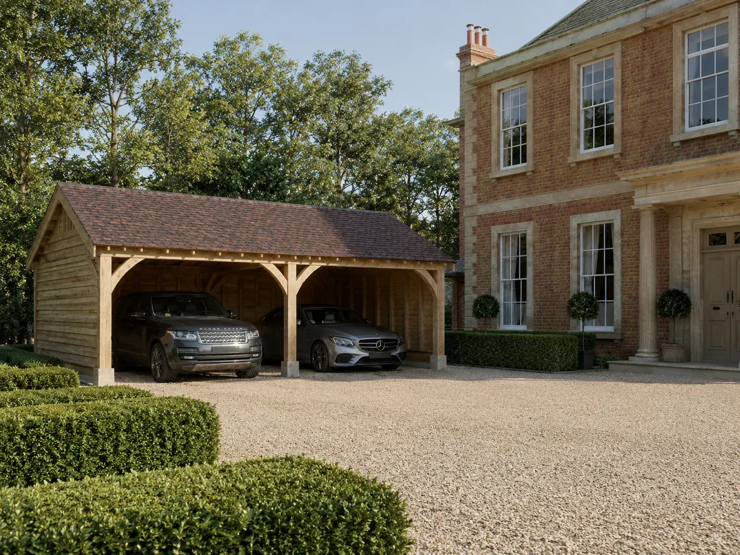 Timber-Framed Oak Car Port