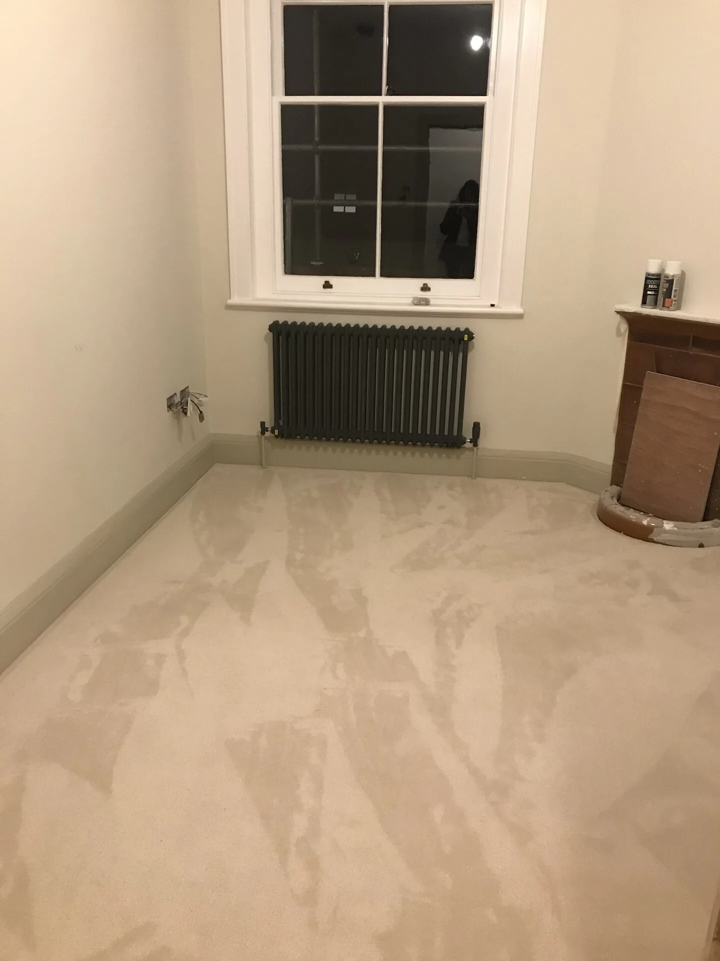 Freshly plastered room & screed floor