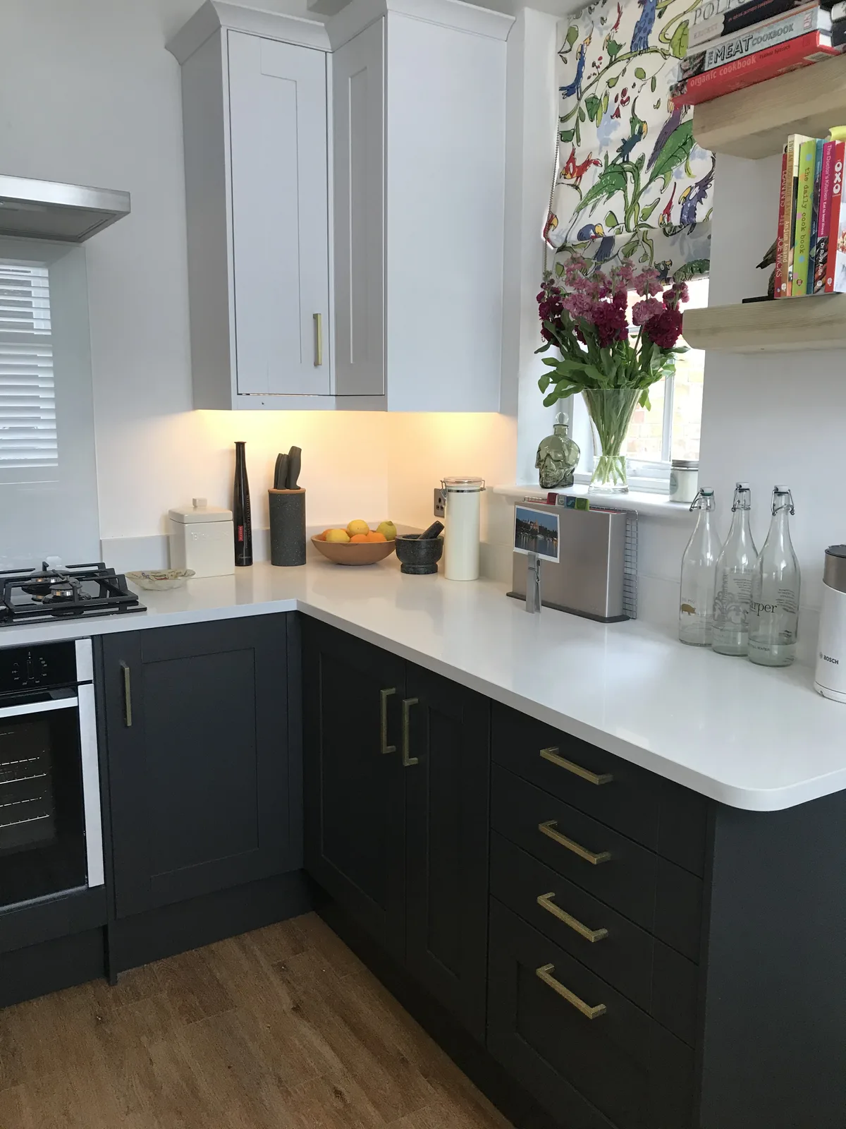 Finished listed building kitchen renovation with shaker cabinets in Essex